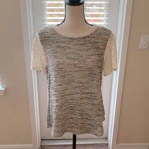 NWT Rebecca Taylor SS Tweed Top Sz 10